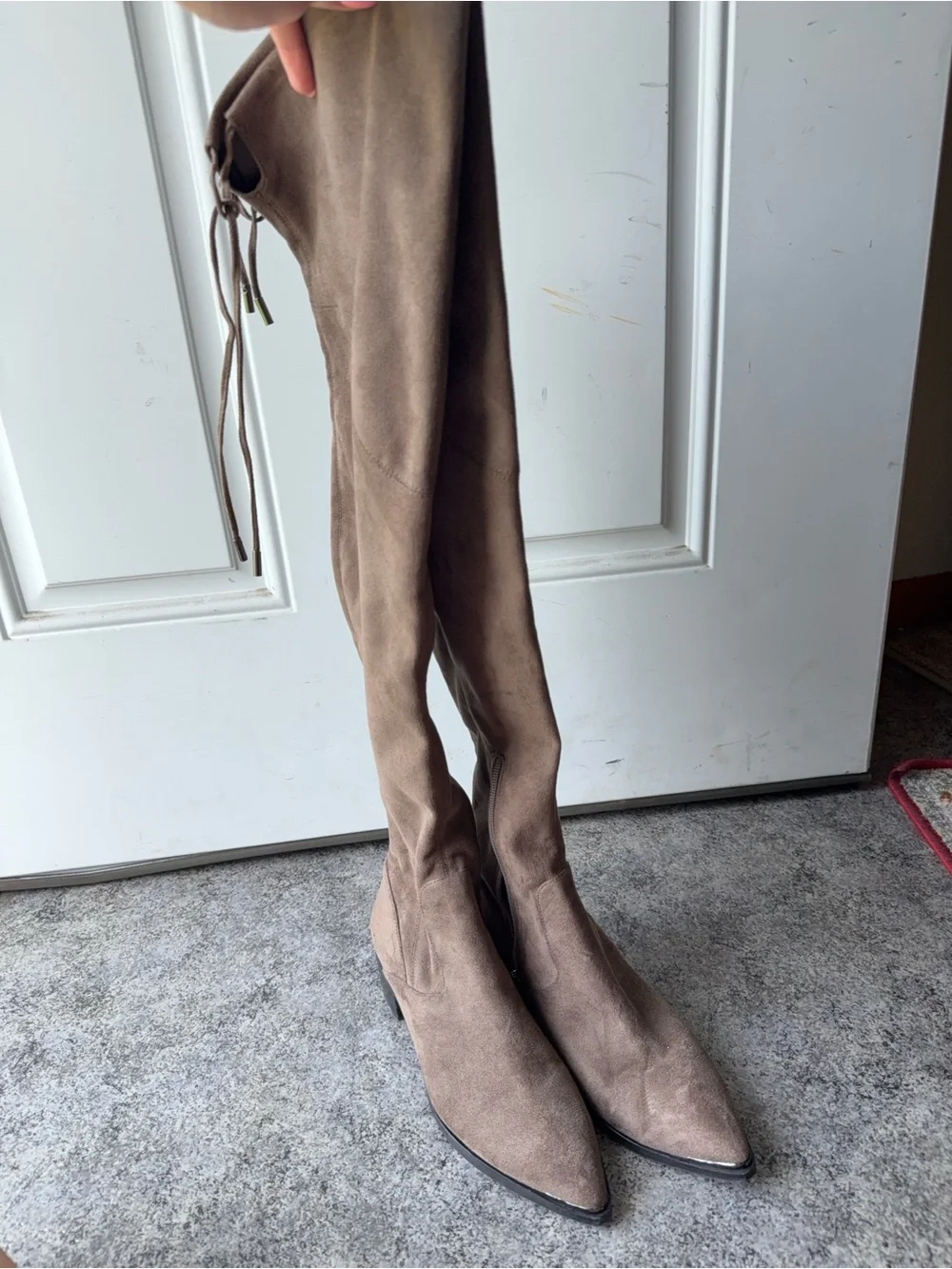 Marc Fisher Over-the-Knee Suede Boots in Taupe